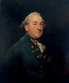 James Northcote - Portrait of an Admiral, bust-length, in a blue coat
