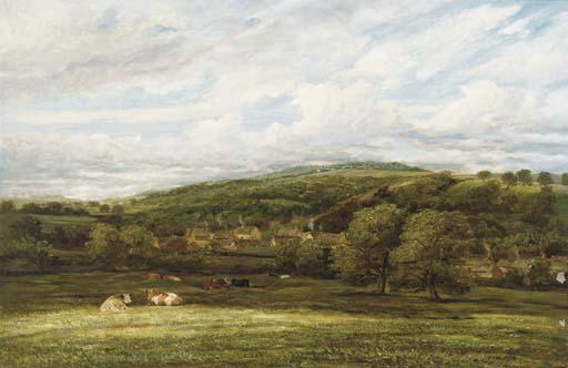 James Orrock, R.I. - Cattle resting in a wooded valley