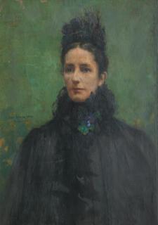 James Paterson PRSW RSA RWS - Mrs Monteith, half-length, in black