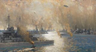 James Paterson PRSW RSA RWS - The German Fleet After Surrender - Firth of Forth 21 November 1918