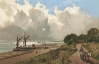 James Peel - A Fisherwoman And Her Donkey On A Coastal Path