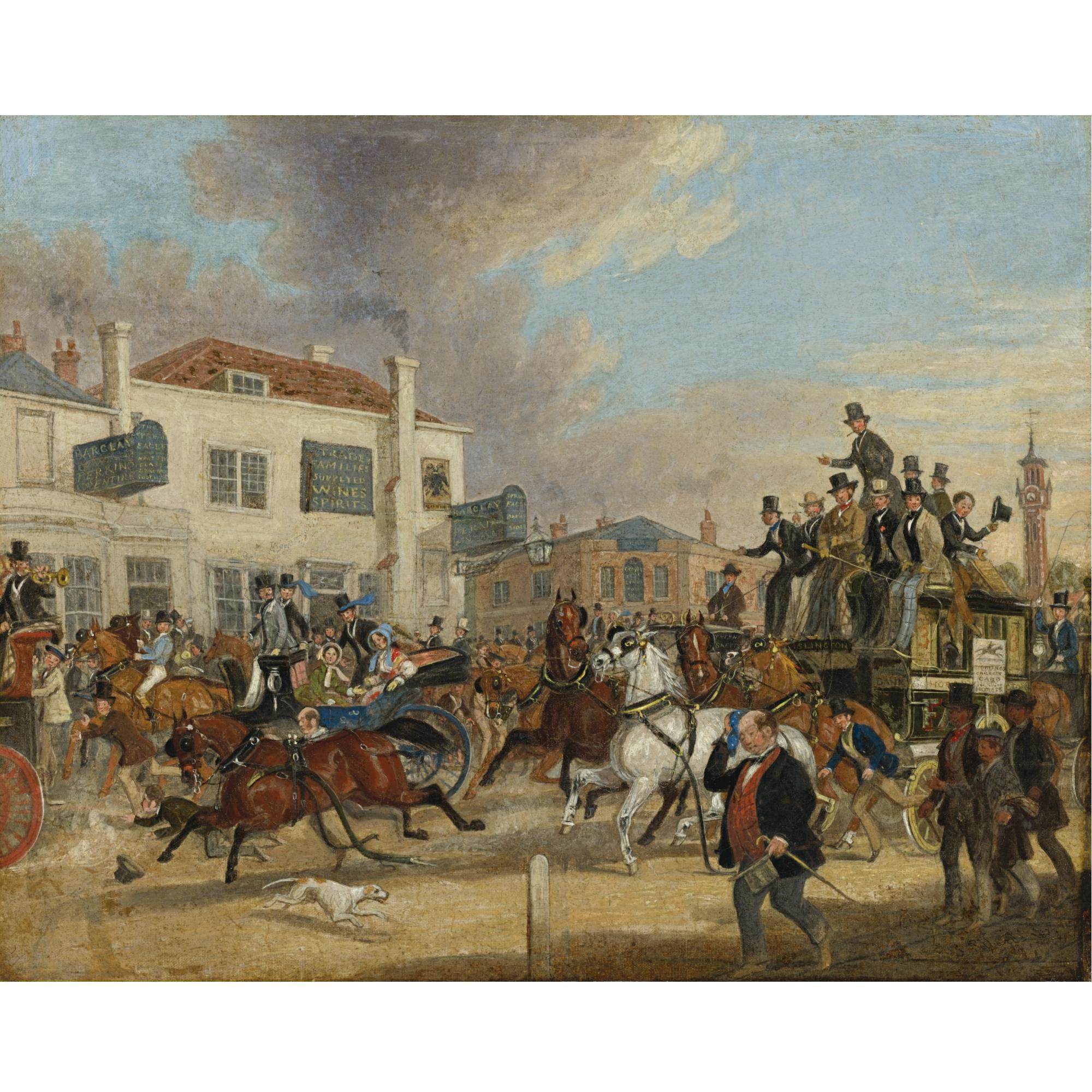 James Pollard - British Going To The Derby, The Speed Eagle Epsom