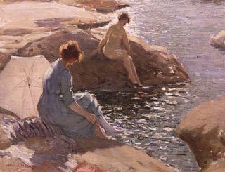 James Ranalph Jackson - Bathing in the Rockpool