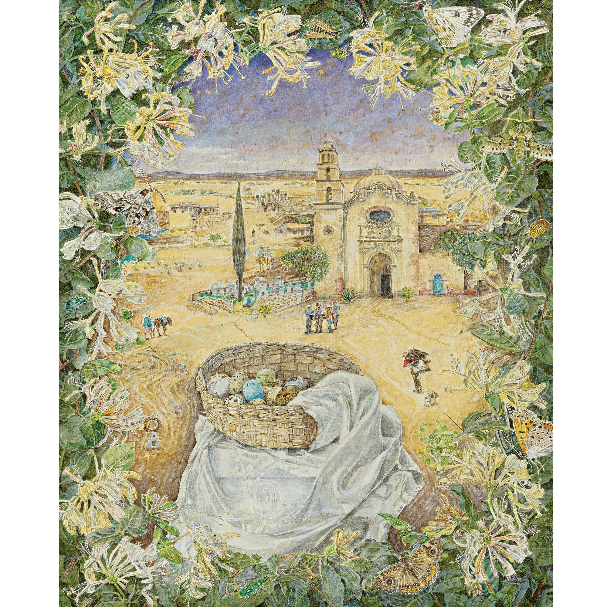 James Reeve - Basket Of Birds\' Eggs In A Potosí Landscape (Canasta De Huevos De Pájaro En Un Paisaje Potosino)