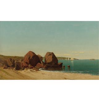 James Renwick Brevoort - Half Moon In A Cove At Gloucester Bay