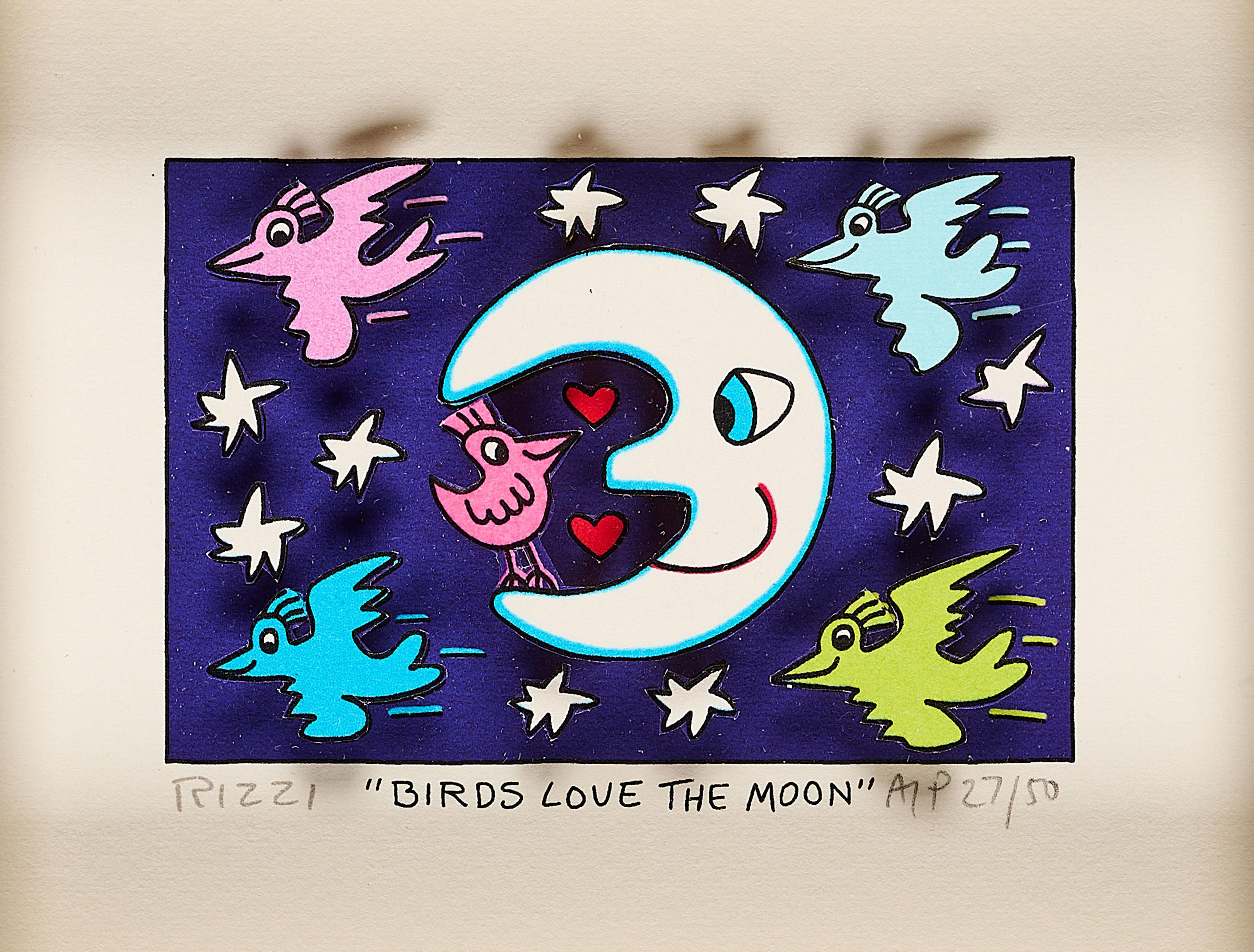 James Rizzi - Birds love the moon.