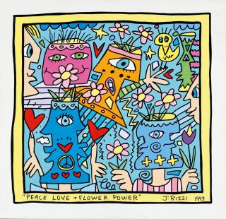 James Rizzi - »Peace love + flower power«.