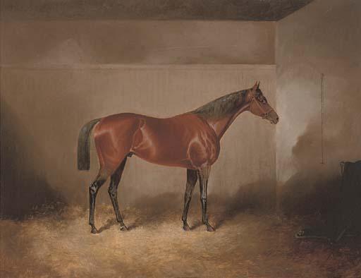 James S. Kinnear - A bay hunter in a stable