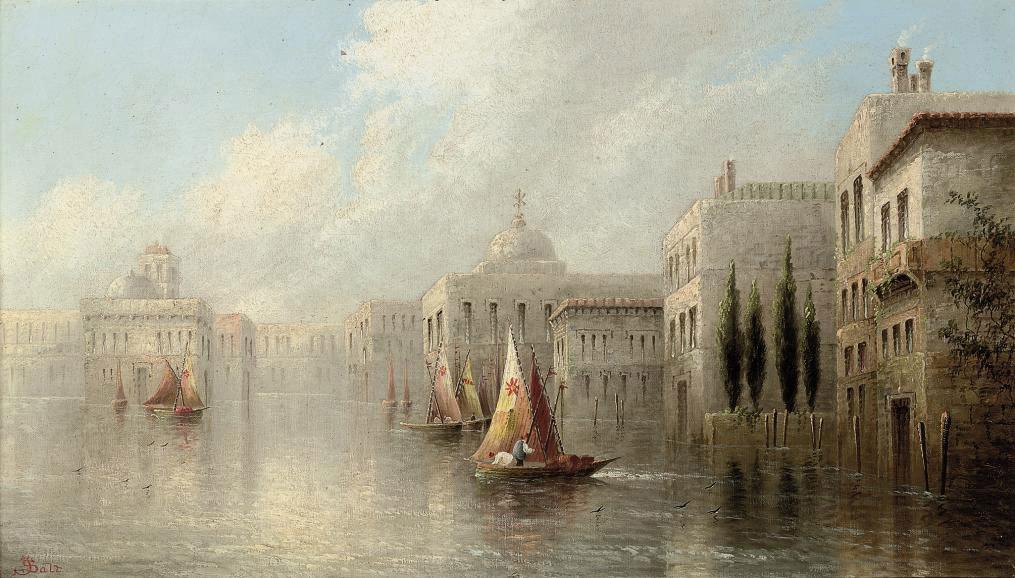 James Salt - Boats on a Venetian canal