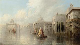 James Salt - Boats on a Venetian canal