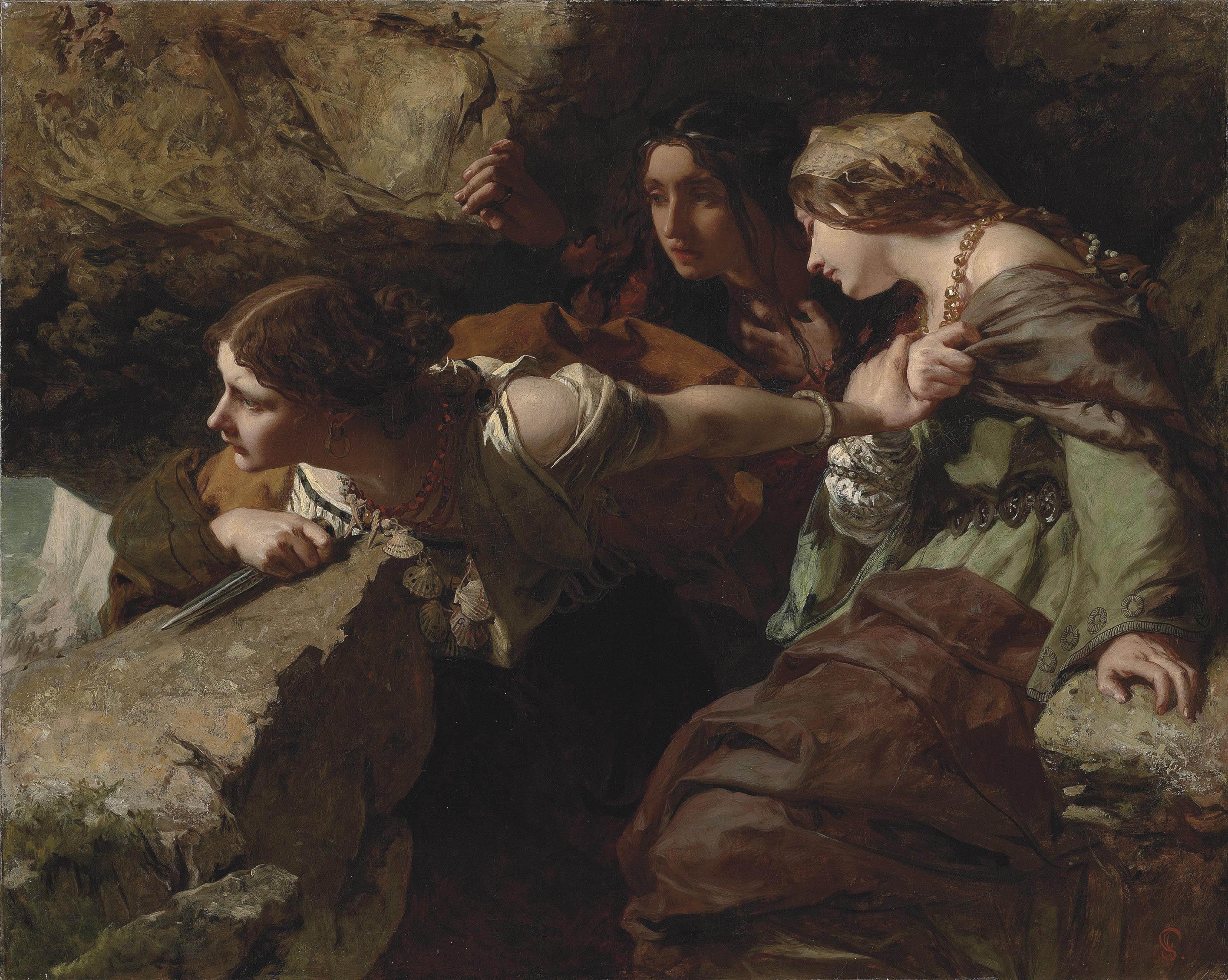 James Sant, R.A., C.V.O. - Courage, Anxiety and Despair: Watching the Battle