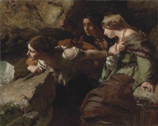 James Sant, R.A., C.V.O. - Courage, Anxiety and Despair: Watching the Battle