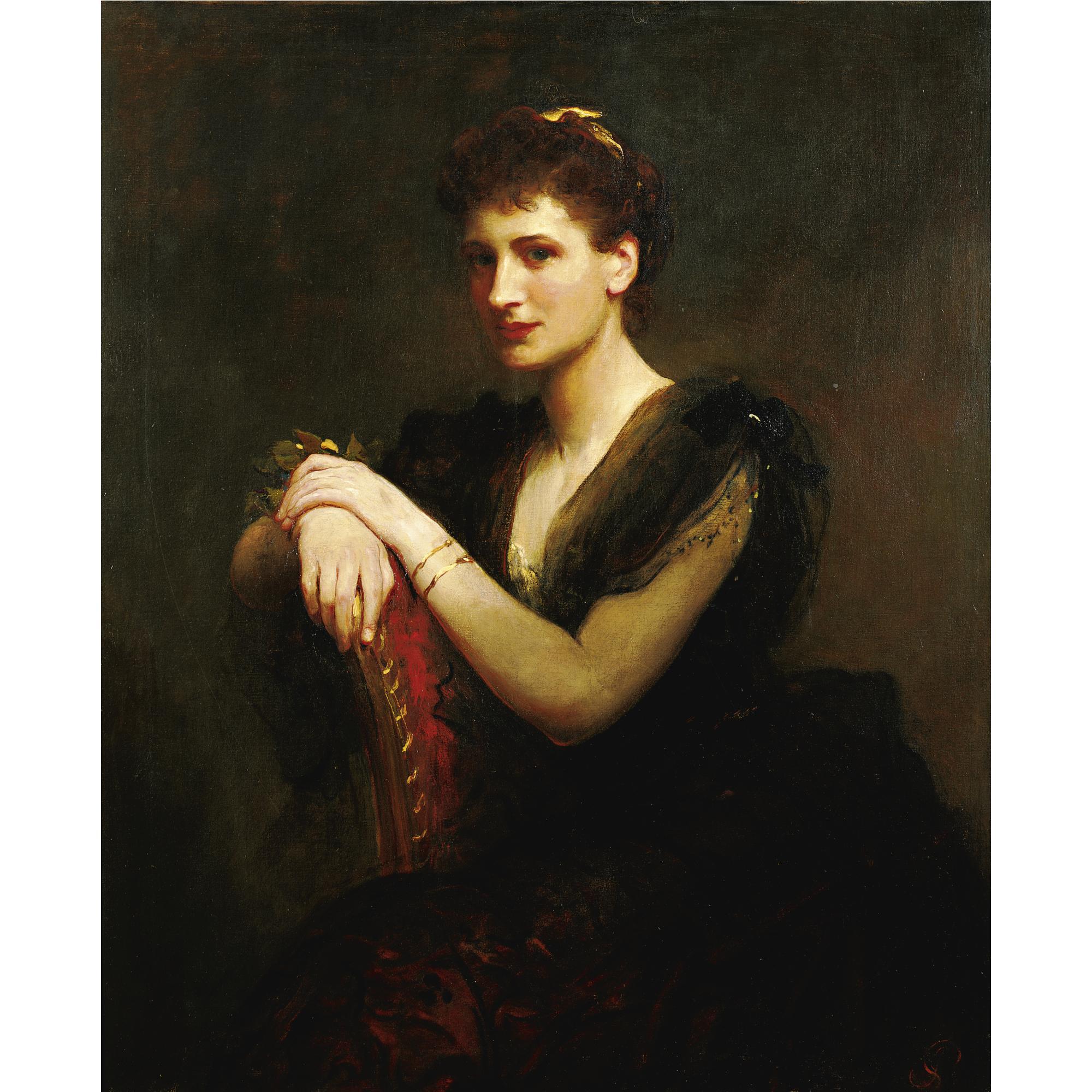James Sant R.A. - Portrait Of A Seated Lady