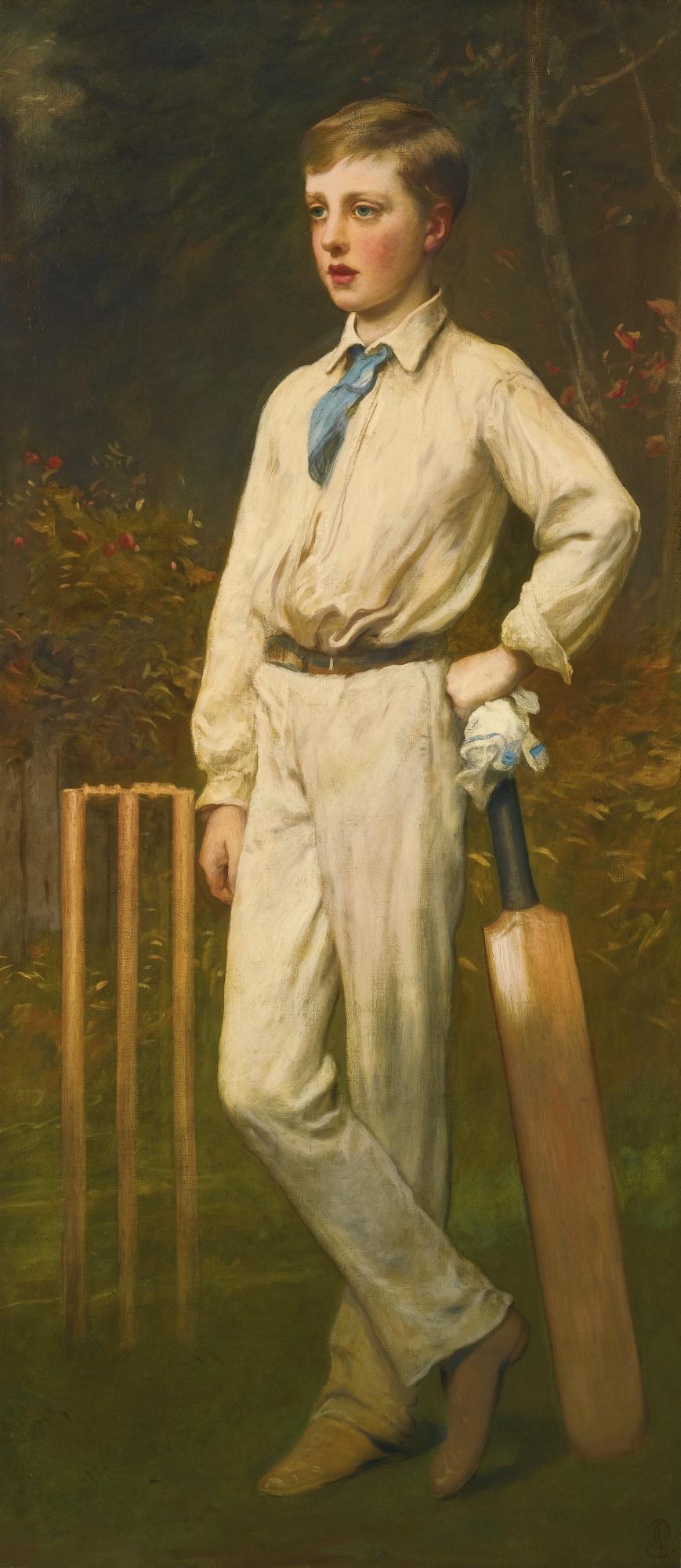 James Sant, R.A. - Portrait Of A Young Cricketer