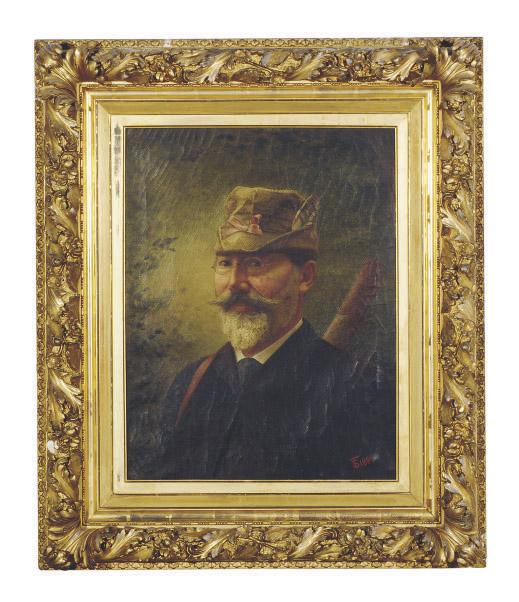 James Sant - Portrait of a gentleman dressed as a hunter