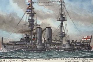 James Scott Maxwell - H.M.S. Africa (illustrated); H.M.S. Attentive; H.M.S. Acorn; H.M.S. Monarch; H.M.S. Arab; H.M.S. Bellerophon; H.M.S. Amethyst; H.M.S Renown; H.M.S. Hydra; H.M.S. Racer; H.M.S. Circe; H.M.S. Hannibal; and H.M.S. Torpedo Boat No. 9