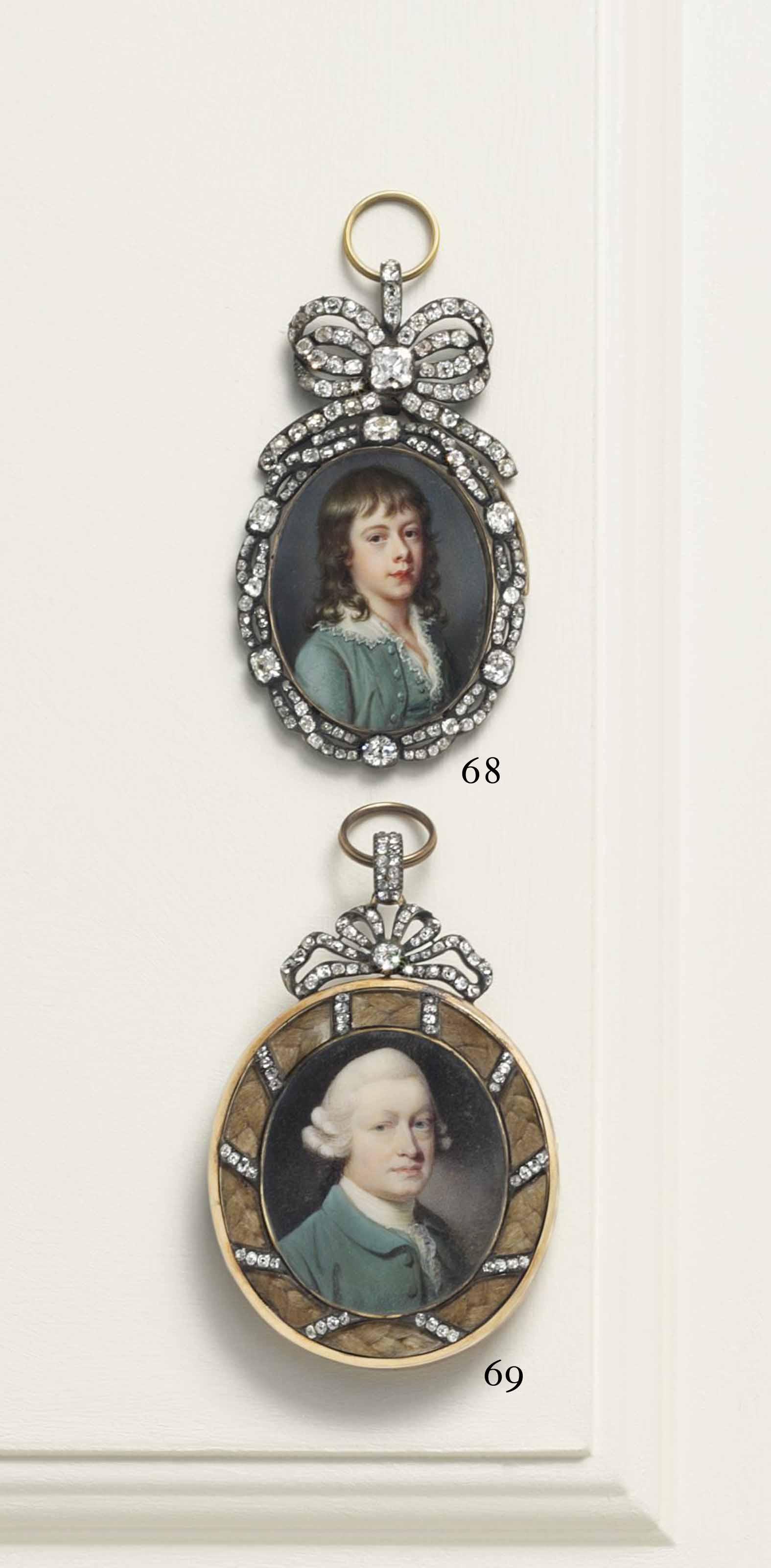 James Scouler - Sir Robert Rollo Gillespie (1766-1814), As A Young Boy In Peppermint-Green Coat, White Lace Collar, Loose Curling Brown Hair