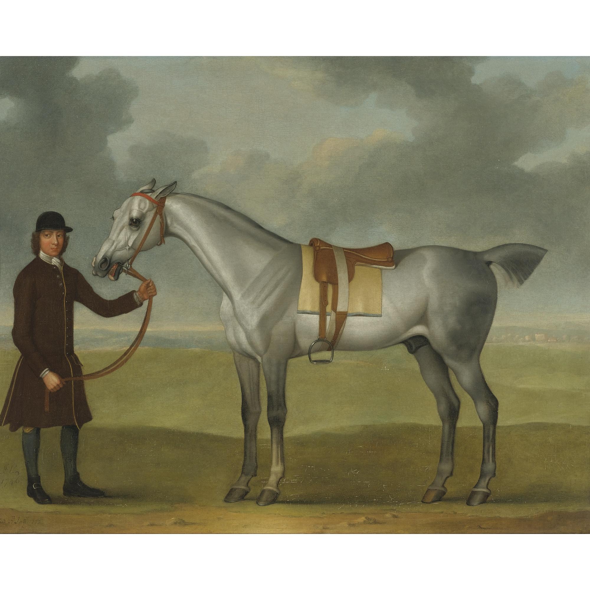 James Seymour - Mr. Thomas Panton\'S Crab, A Grey Racehorse, Being Held By A Groom On Newmarket Heath