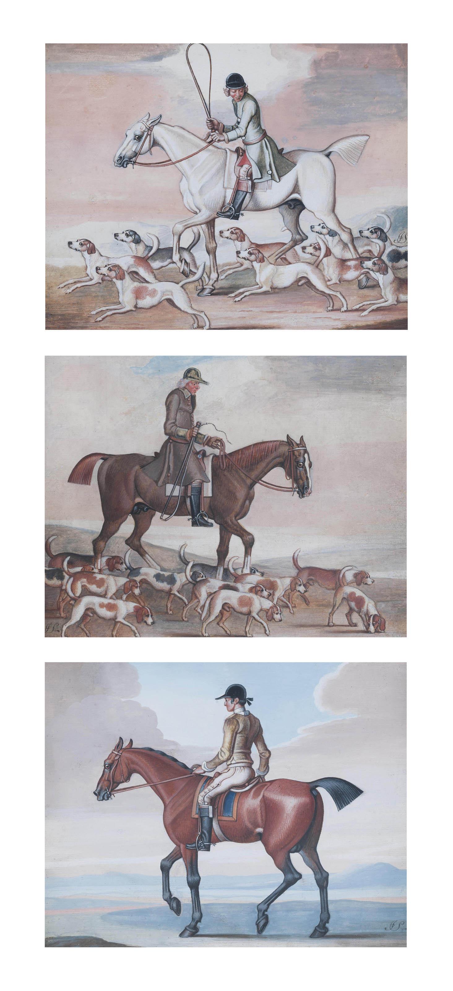 James Seymour - On the scent; A quickening pace; and Racehorse, with jockey up