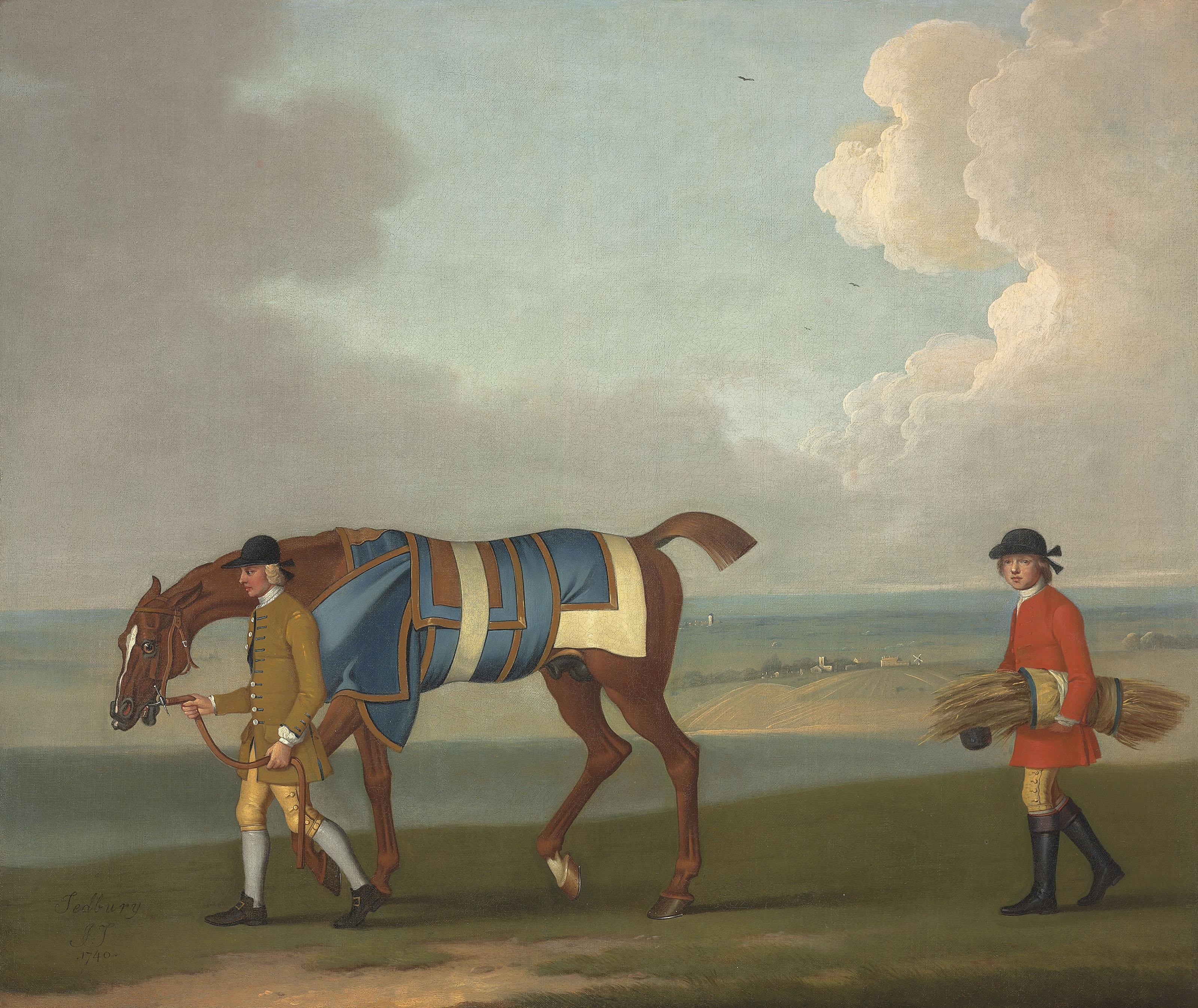 James Seymour - Traditionally identified as Mr Martindale\'s chestnut colt \'Sedbury\', led by a groom
