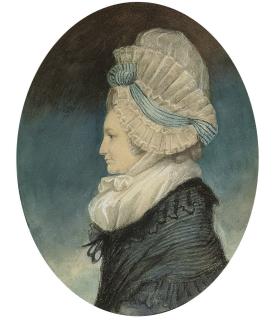 James Sharples - Portrait traditionally identified as Hester Thrale (1741-1821), bust length, in profile