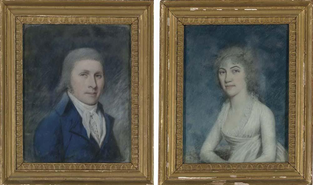 James Sharples - Portraits of Edward Pennington (1726-1796) and Sarah (Shoemaker) Pennington (1729-1797)