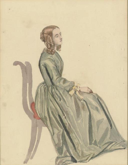 James Smetham - A young woman seated
