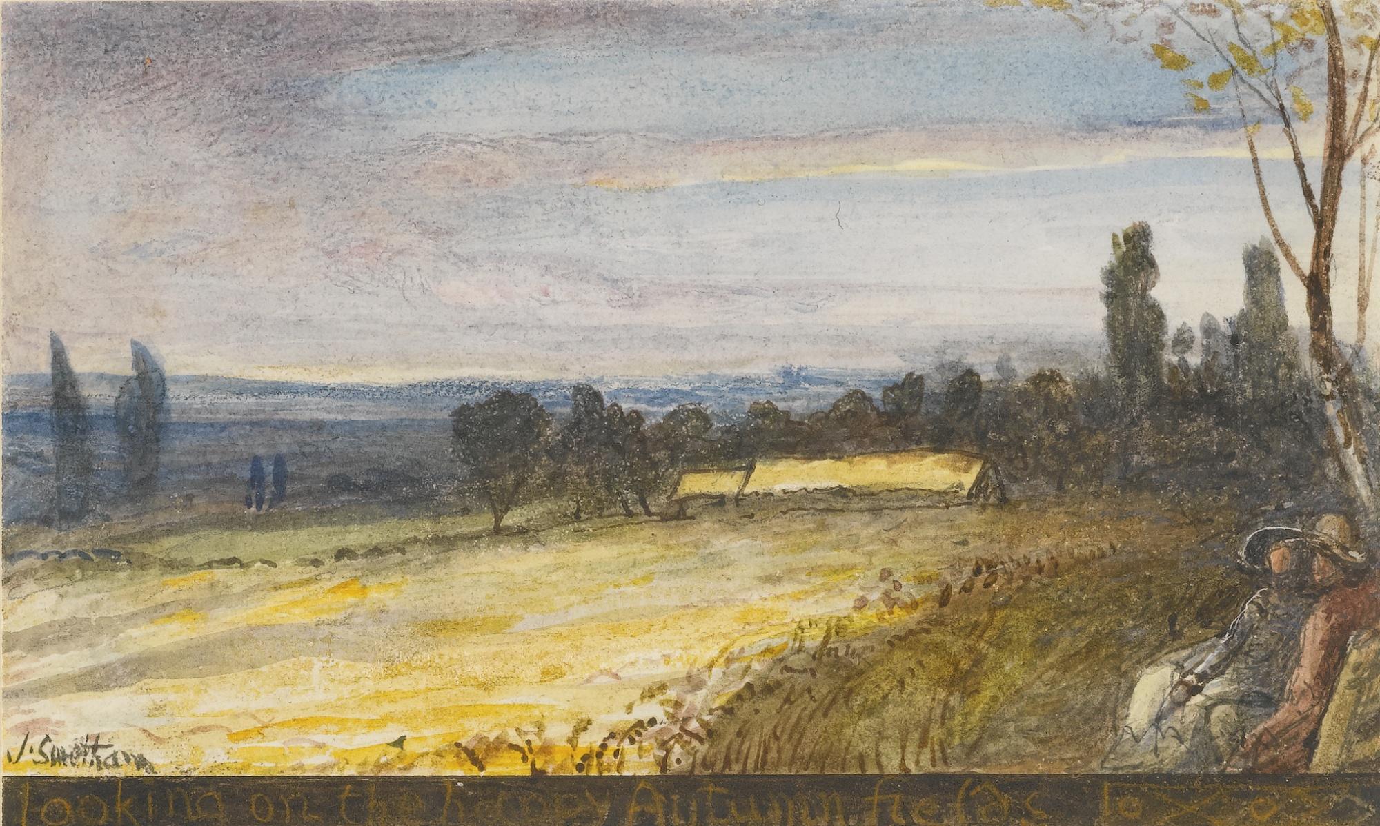 James Smetham - Looking On The Happy Autumn Fields