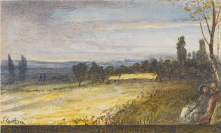 James Smetham - Looking On The Happy Autumn Fields
