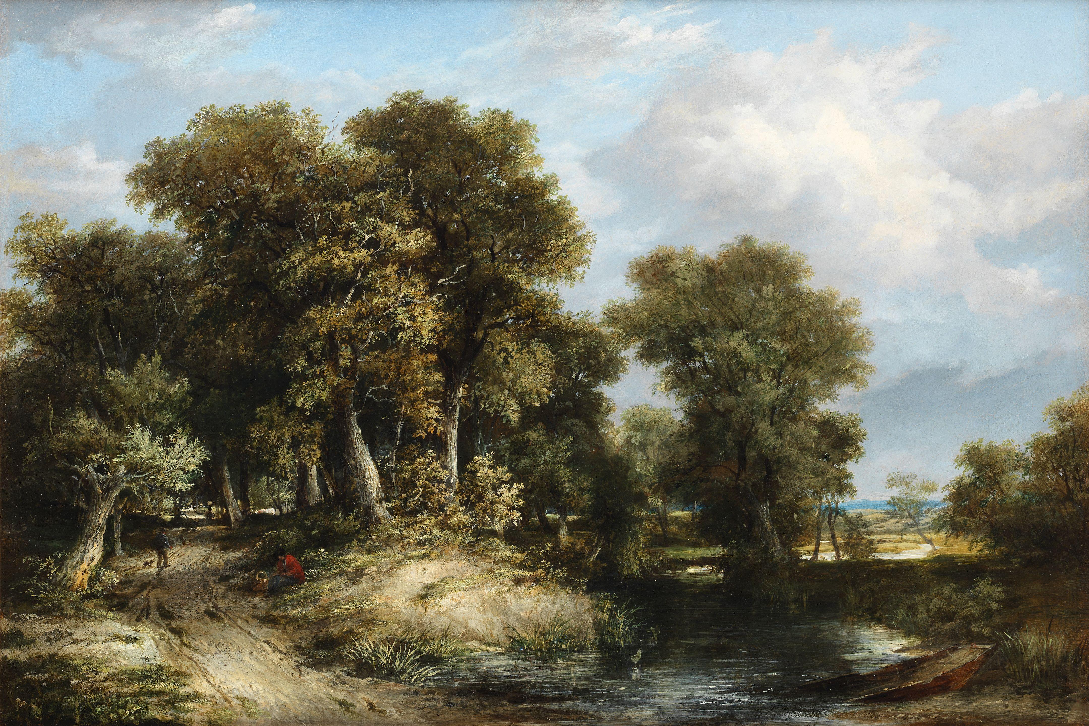 James Stark - A wooded river landscape, Norfolk