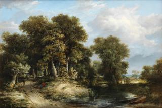 James Stark - A wooded river landscape, Norfolk