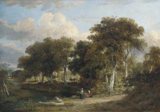 James Stark - Faggot gatherers by a stream