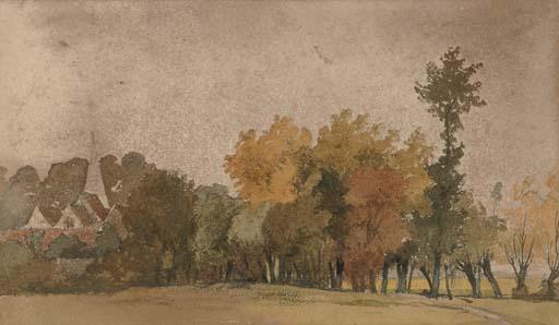 James Stark - View across the field to the church