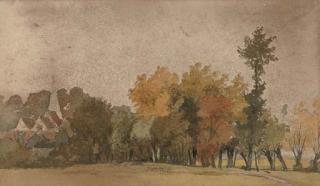 James Stark - View across the field to the church