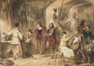 James Stephanoff - An armourer\'s shop