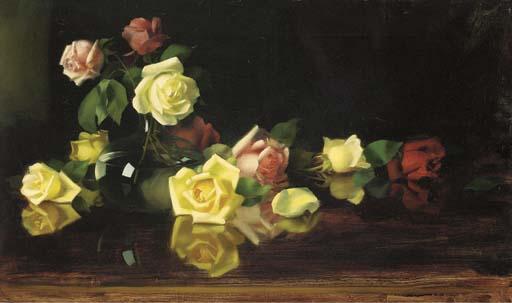 James Stuart Park - Yellow and pink roses