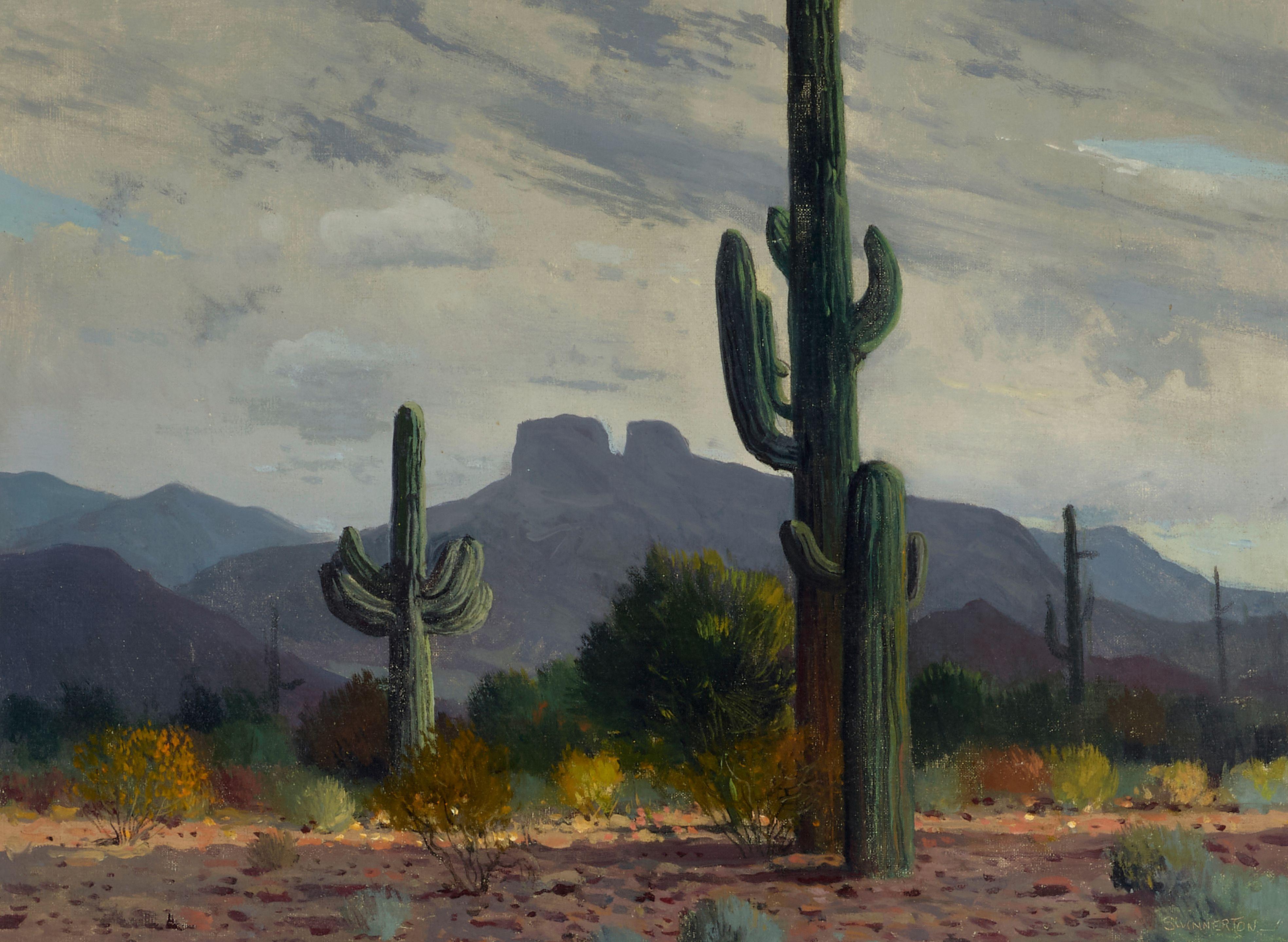 James Swinnerton - Grey Skies 11 3/4 x 15 3/4 in. framed 17 1/2 x 21 1/2 in.