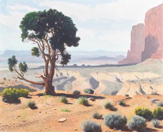 James Swinnerton - On the Indian Trail 28 x 34 in. framed 37 x 42 in.