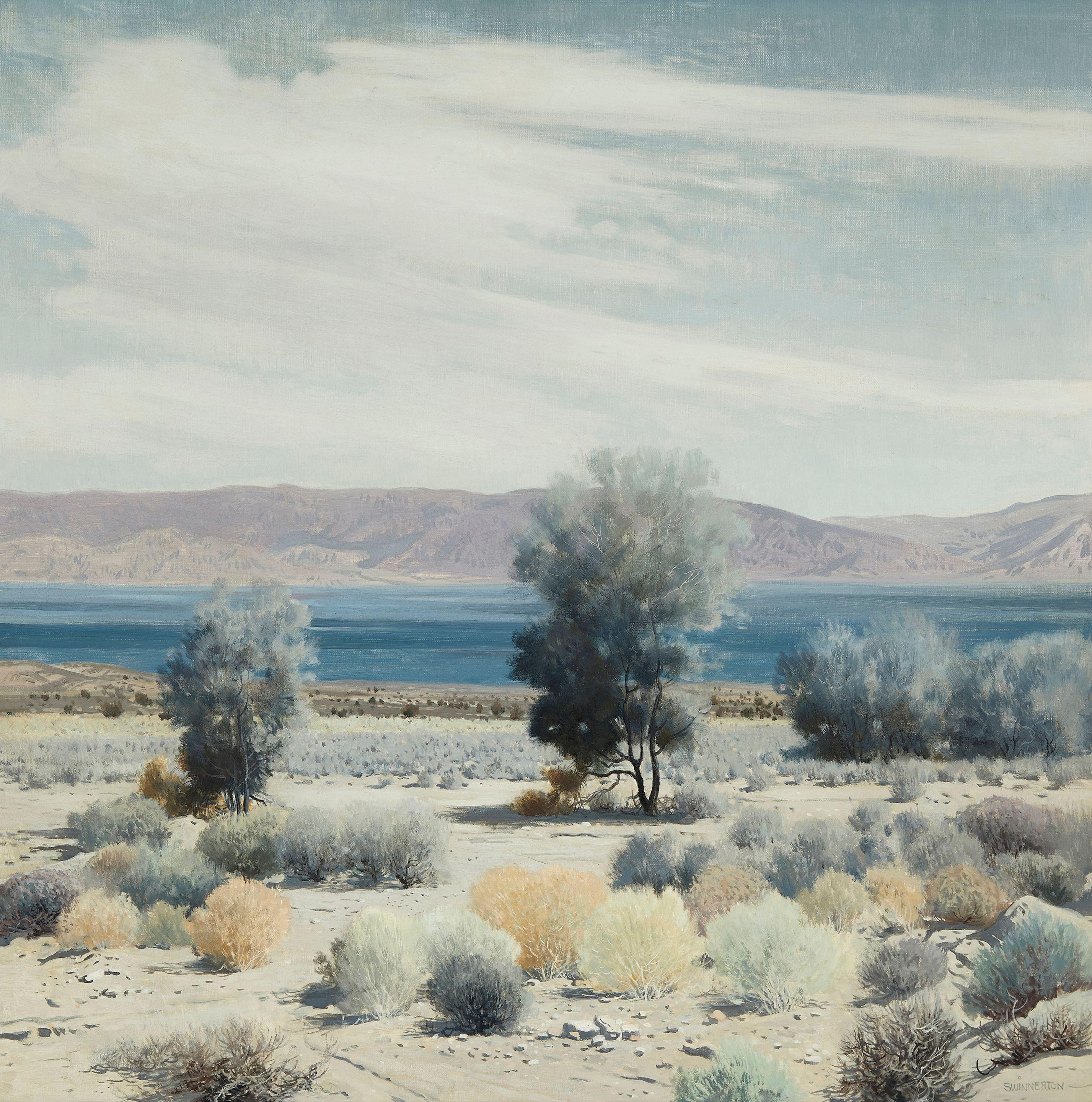 James Swinnerton - Smoke Trees against Salton Sea