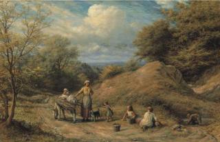 James Thomas Linnell - Cottager and Tramps