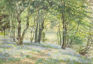 James Thomas Watts, R.C.A., R.B.S.A. - The bluebell wood