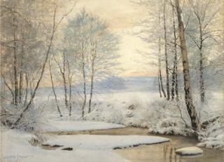 James Thomas Watts - A wooded landscape in winter