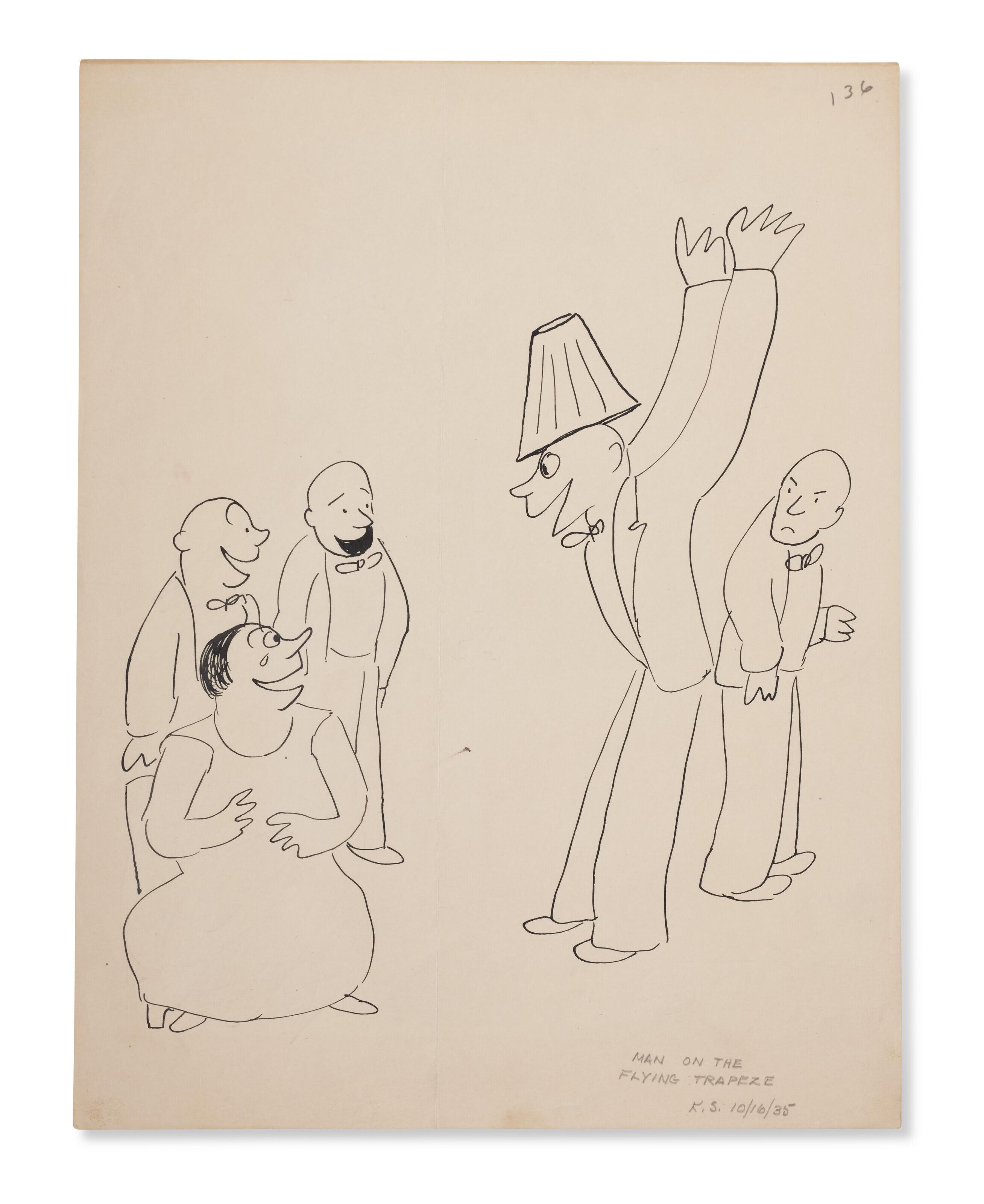 James Thurber - Original Drawings for The Middle-Aged Man on the Flying Trapeze