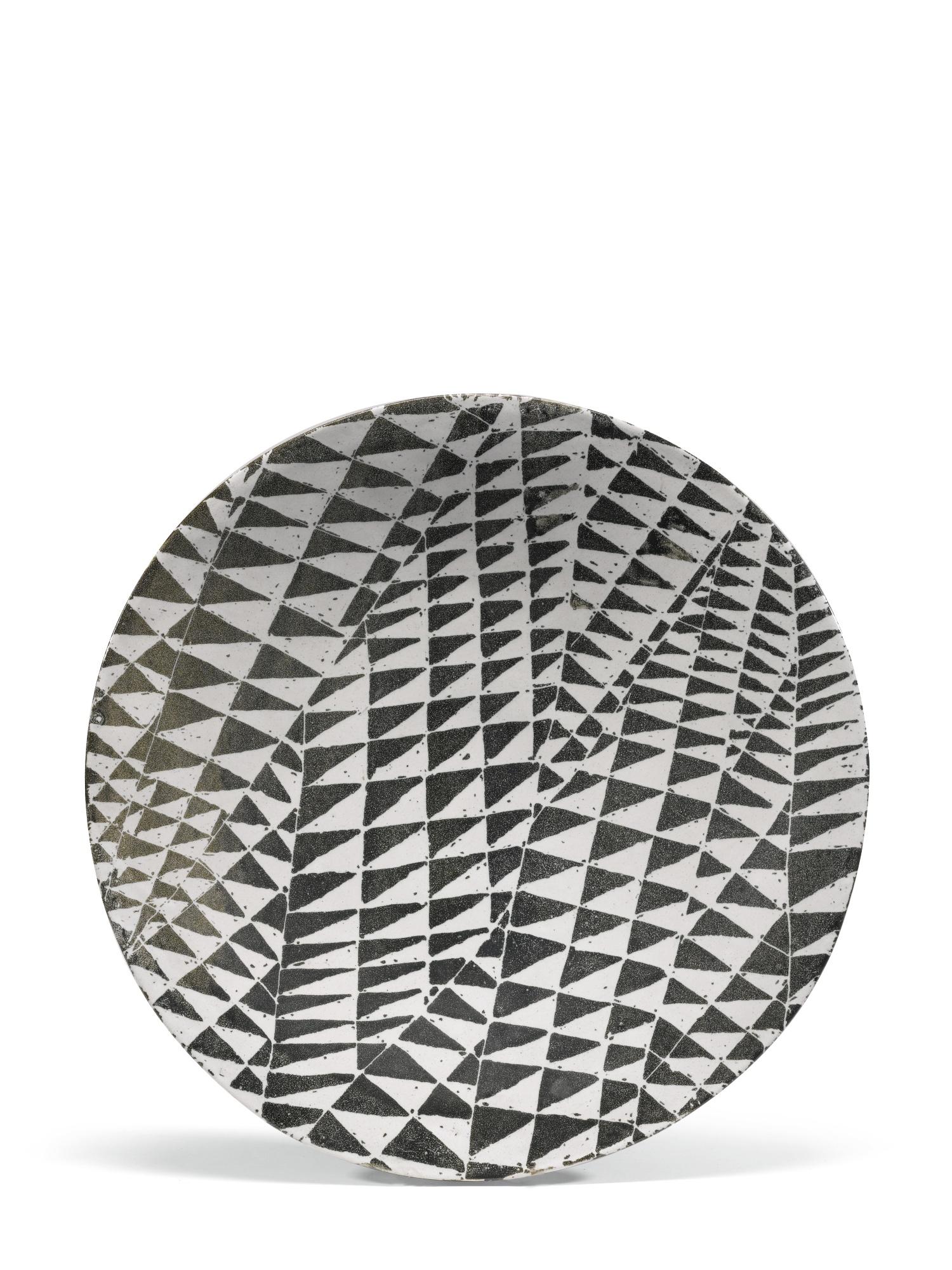 James Tower - Large Black And White Geometrical Dish
