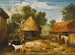 James Ward, R.A. - A farmyard scene