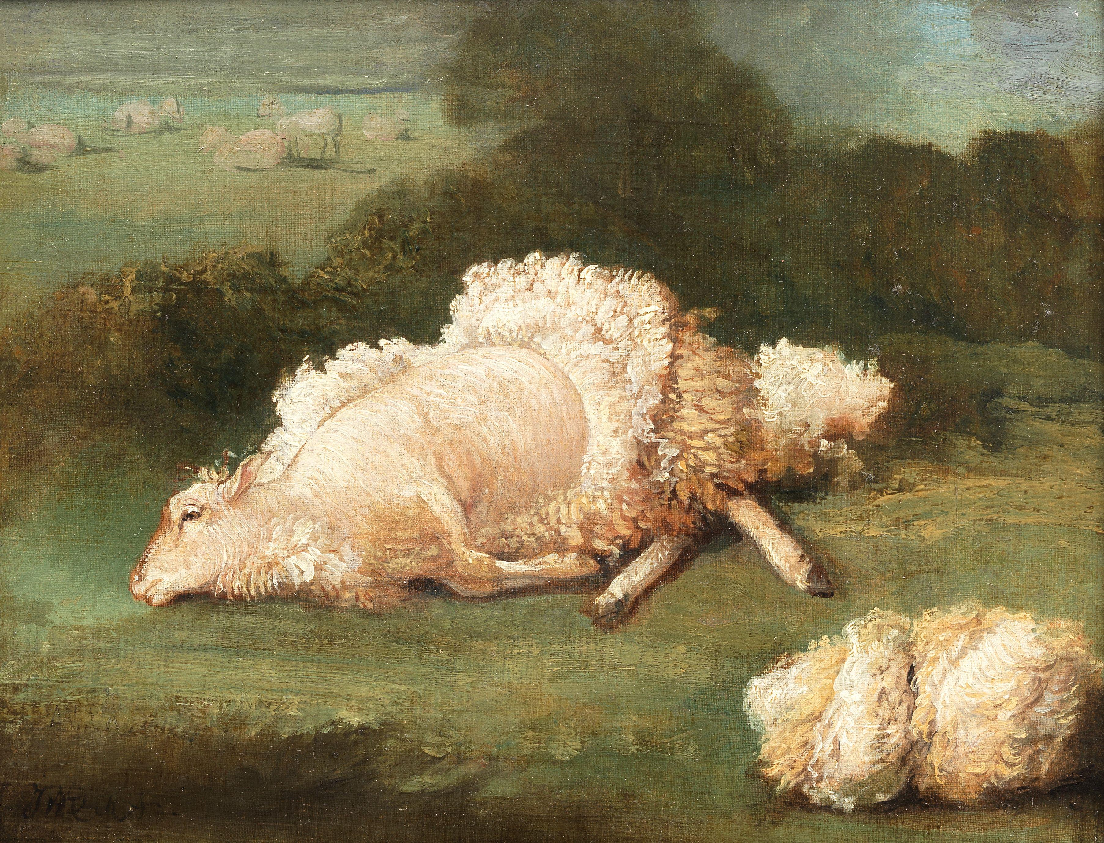 James Ward R.A. - A sheep and a shorn fleece