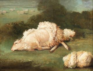 James Ward R.A. - A sheep and a shorn fleece