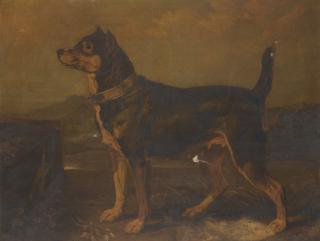 James Ward, R.A. - A Terrier In A Landscape