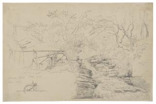 James Ward, R.A. - A waterfall and and overshot mill, Combe Valley, Devon