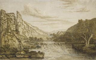 James Ward, R.A. - Cliffs At Dovedale, Derbyshire         